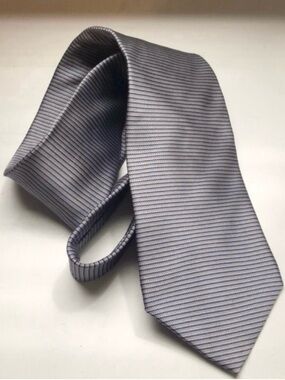 Stafford Tie Men’s Grey Striped Pattern Silk Tie Office Dress Business Career